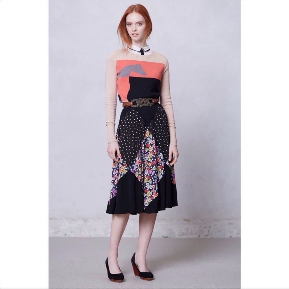 ANTHROPOLOGIE // Maeve Diamond Mosaic Midi Skirt